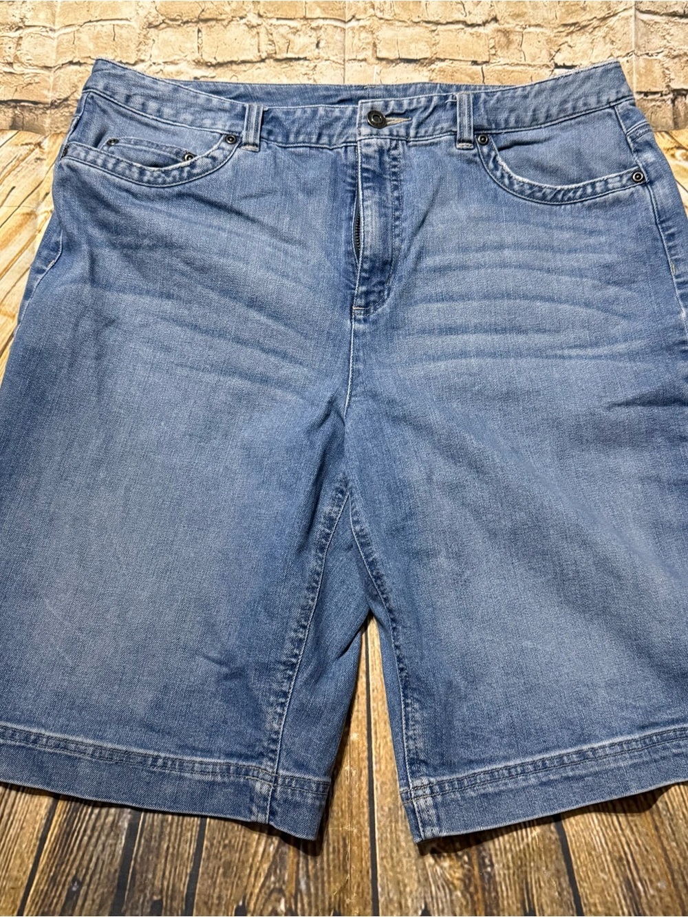 Vintage Talbots Jean Denim Cotton Stretch Bermuda Knee Shorts